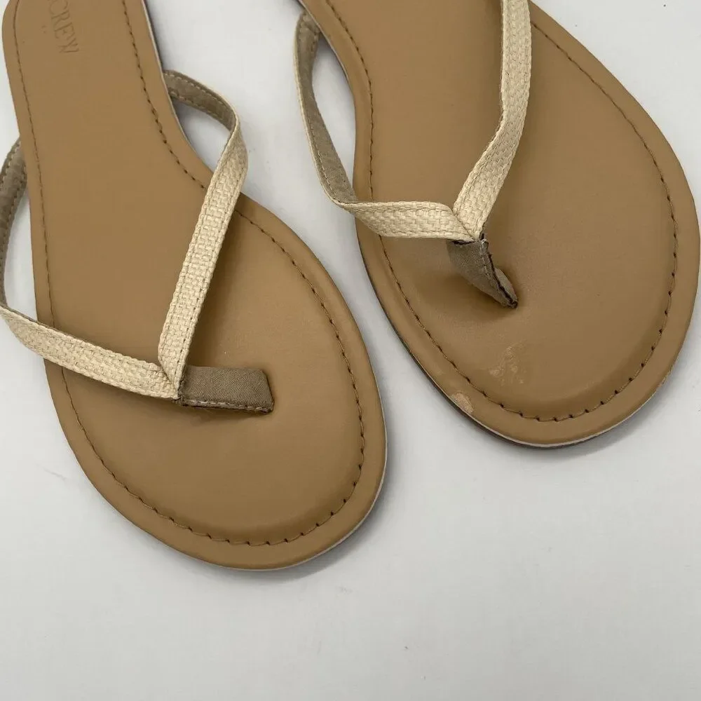 J Crew Shoes Womens Size 10 Tan Beige Flip Flop Sandals BW890‎ Casual